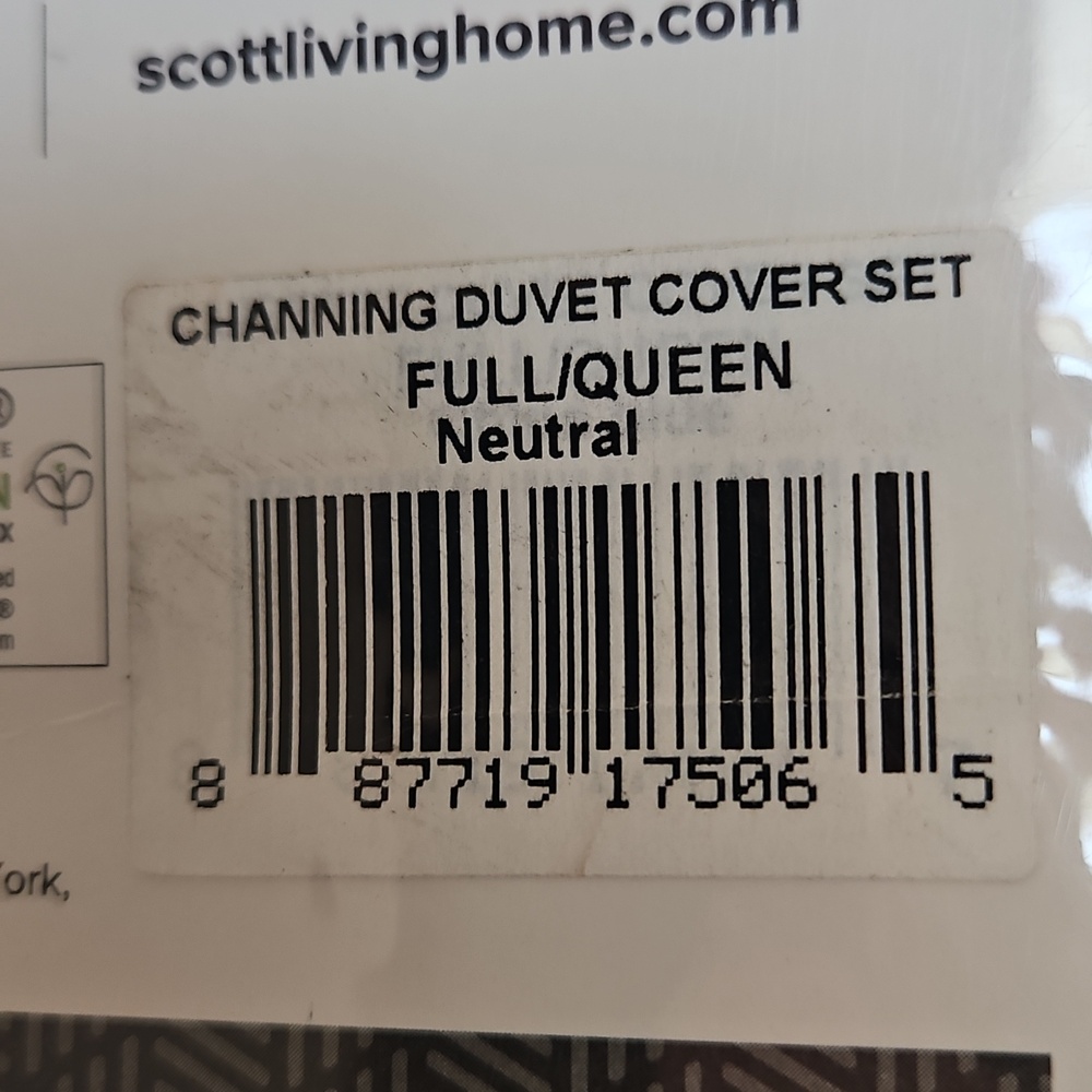 Scott Living Channing Cotton Sateen 3-Piece Duvet Set Queen NWT - Picture 6 of 9